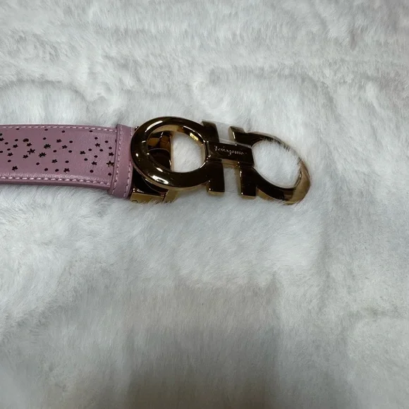 Salvatore Ferragamo Pink and Gold Designer Belt-100% authentic-brand new - Picture 2 of 12